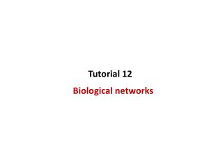 Biological networks