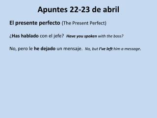 Apuntes 22-23 de abril