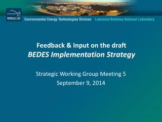 Feedback &amp; Input on the draft BEDES Implementation Strategy