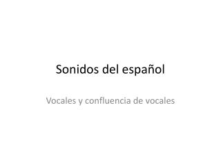 Sonidos del español