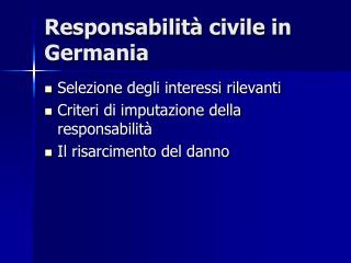Responsabilità civile in Germania