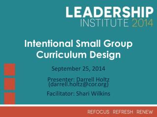 Intentional Small Group Curriculum Design