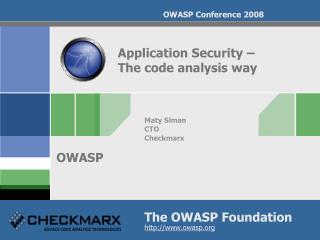 Application Security – The code analysis way