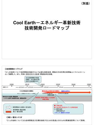Cool Earth －エネルギー革新技術 技術開発ロードマップ