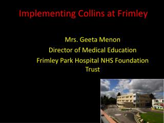 Implementing Collins at Frimley