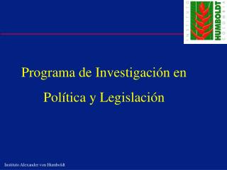 Programa de Investigación en Política y Legislación