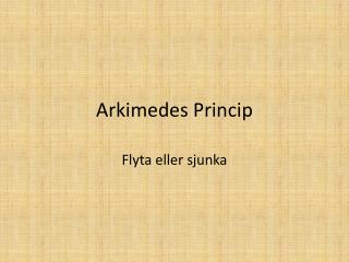 Arkimedes Princip