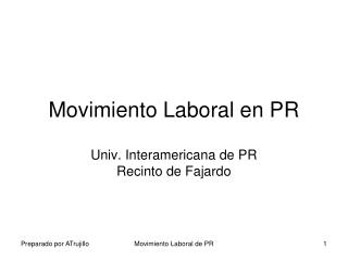 Movimiento Laboral en PR