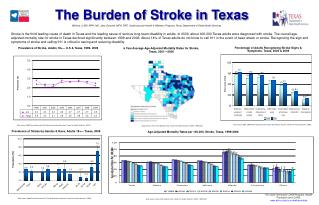 Prevalence of Stroke, Adults 18+— U.S &amp; Texas, 1999- 2009