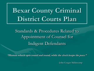 Bexar County Criminal District Courts Plan