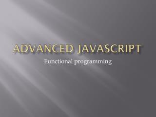 Advanced javascript