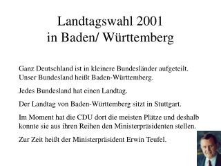 Landtagswahl 2001 in Baden/ Württemberg