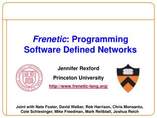 Frenetic : Programming Software Defined Networks