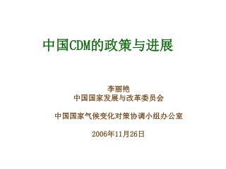 中国 CDM 的政策与进展