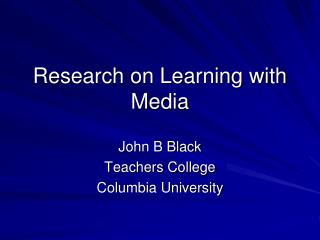 Research on Learning with Media