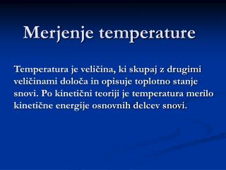 Merjenje temperature