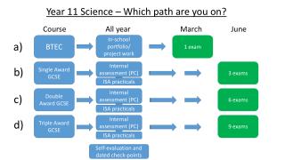 Year 11 Science – Which path are you on?