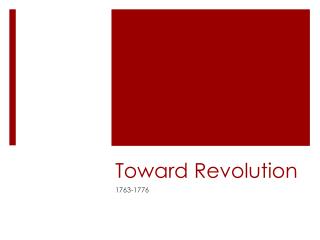 Toward Revolution