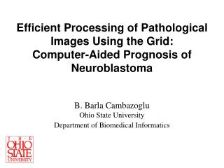 B. Barla Cambazog lu Ohio State University Department of Biomedical Informatics
