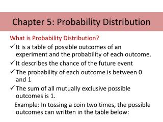 Chapter 5: Probability Distribution