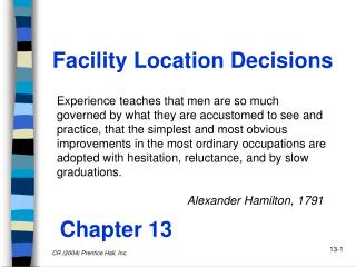 Facility Location Decisions