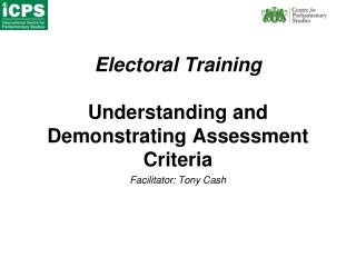 Electoral Training Understanding and Demonstrating Assessment Criteria