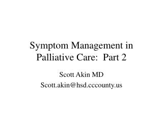 Symptom Management in Palliative Care: Part 2