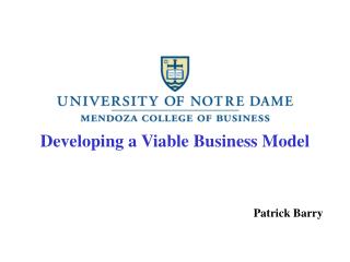 Developing a Viable Business Model