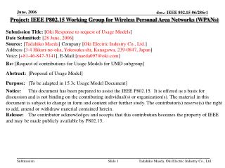 Project: IEEE P802.15 Working Group for Wireless Personal Area Networks (WPANs)