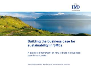 Building the business case for sustainability in SMEs