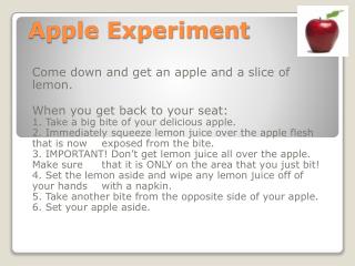 Apple Experiment