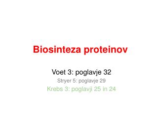 Biosinteza proteinov