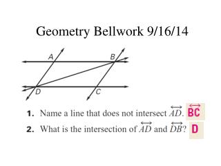 Geometry Bellwork 9/16/14
