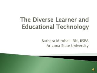The Diverse Learner and Educational Technology
