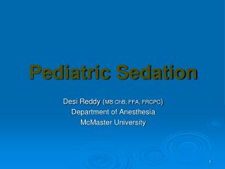 Pediatric Sedation