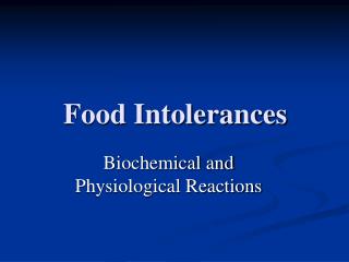 Food Intolerances