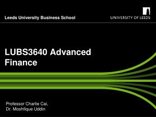 LUBS3640 Advanced Finance