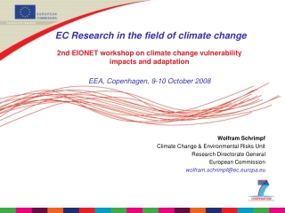 Wolfram Schrimpf Climate Change & Environmental Risks Unit Research Directorate General