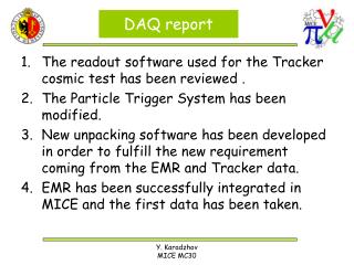 DAQ report