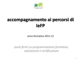 accompagnamento ai percorsi di IeFP anno formativo 2011-12
