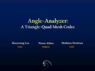 Angle-Analyzer: A Triangle-Quad Mesh Codec