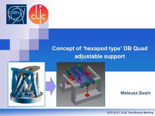 Concept of ‘hexapod type’ DB Quad adjustable support