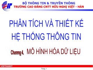 BỘ THÔNG TIN &amp; TRUYỀN THÔNG TRƯỜNG CAO ĐẲNG CNTT HỮU NGHỊ VIỆT - HÀN