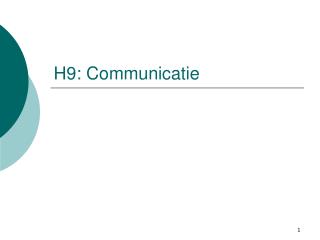 H9: Communicatie