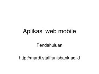 Aplikasi web mobile