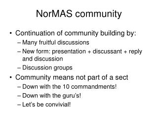 NorMAS community