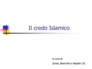 Il credo Islamico