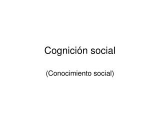 Cognición social