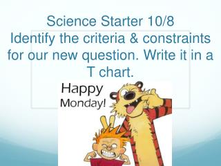 Science Starter 10/9