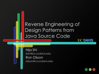 Reverse Engineering of Design Patterns from Java Source Code
